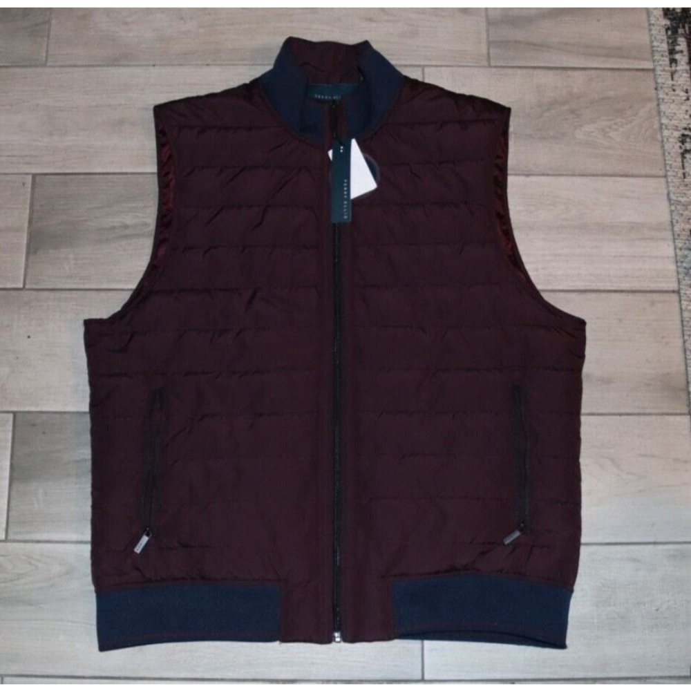 Perry Ellis Quilted Vest, Maroon, Lightweight XL Puffer Jacket Water-Res…
